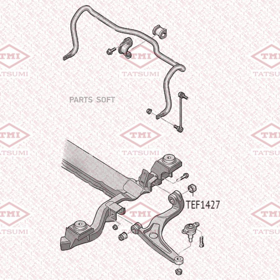 

Сайлентблок рычага VW TRANSPORTER 03- перед.подв.задн. Tatsumi TEF1427