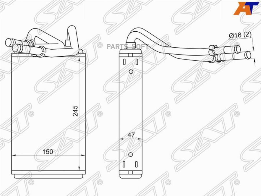 

Радиатор Отопителя Салона Ford Transit 00- Sat арт. ST-FDR7-395-0