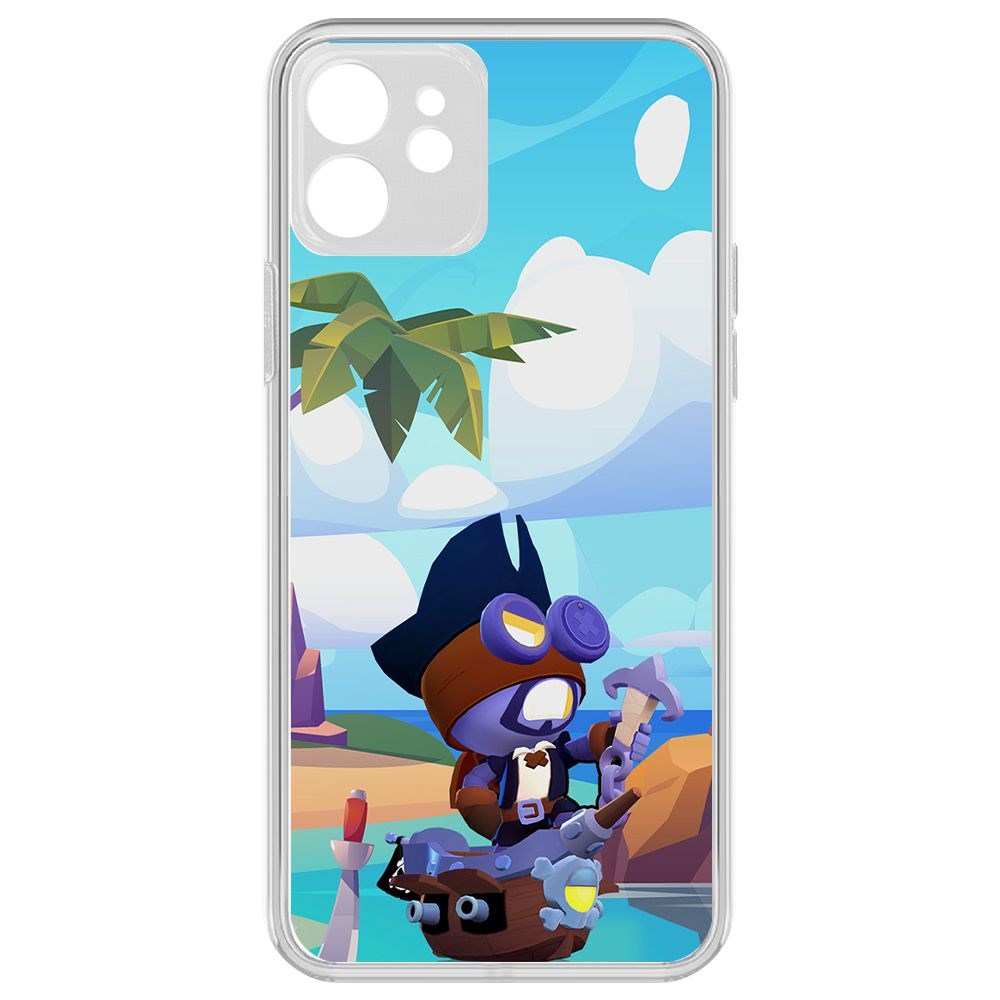 

Чехол-накладка Brawl Stars-Темный Корсар Карл для iPhone 12 с защитой камеры, Прозрачный