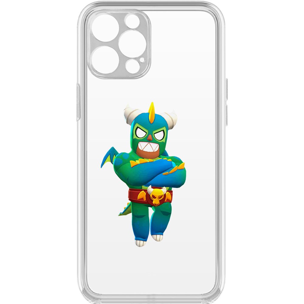 

Чехол-накладка Brawl Stars-Эль Дракон Вердозо для iPhone 12 Pro с защитой камеры, Прозрачный