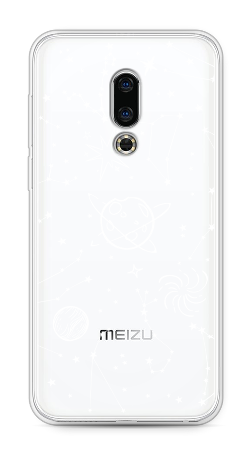 

Чехол на Meizu 16th "Планеты в космосе", Белый, 72750-2