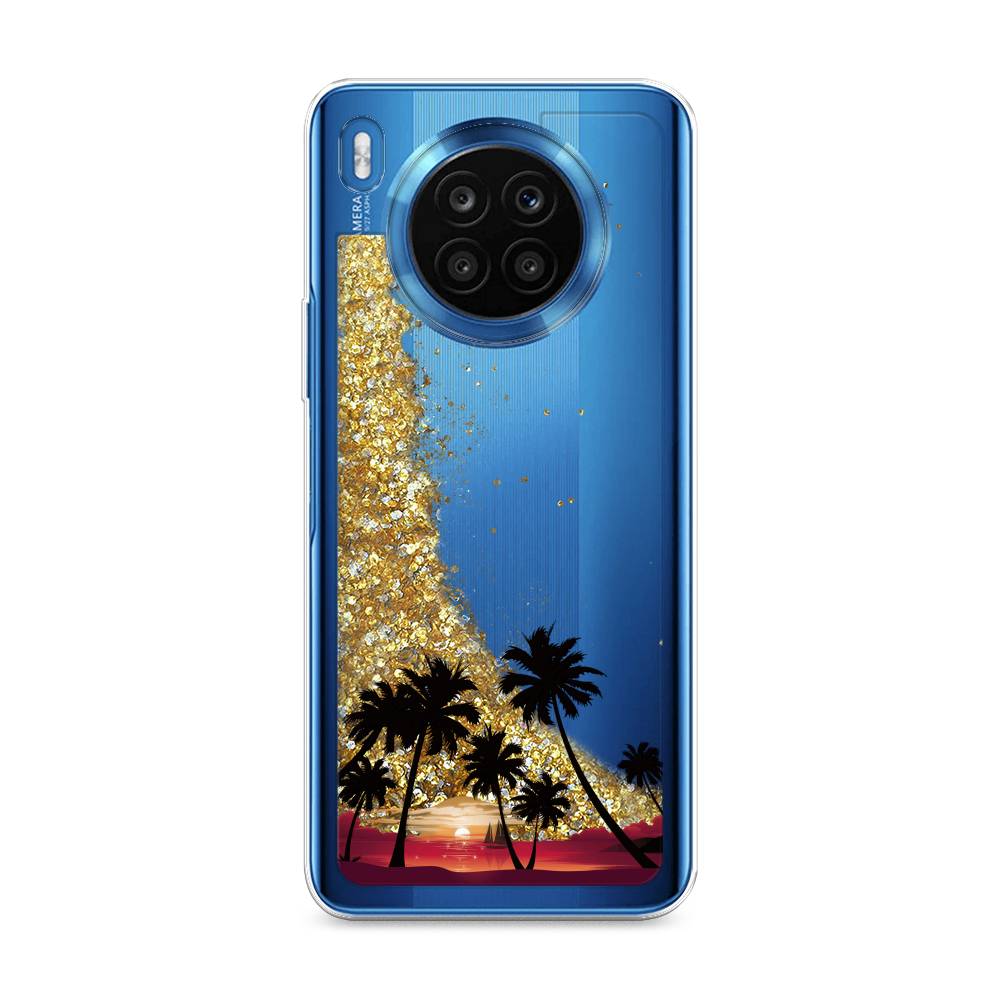 

Чехол Awog на Honor 50 Lite "Закат и пальмы", Красный, 6106490-1