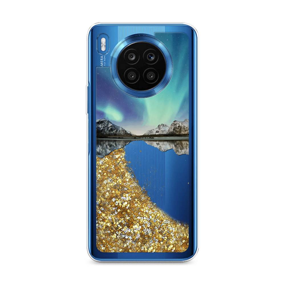 

Чехол Awog на Honor 50 Lite "Горное озеро и сияние", Голубой, 6106490-1