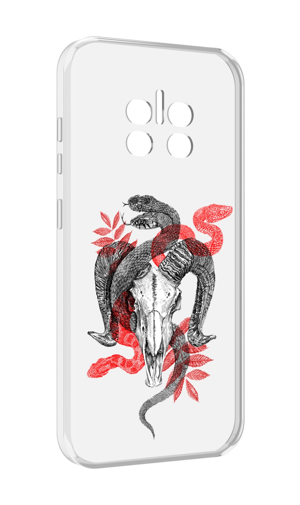 

Чехол MyPads змея в черепе рисунок для Doogee V11, Прозрачный, Tocco