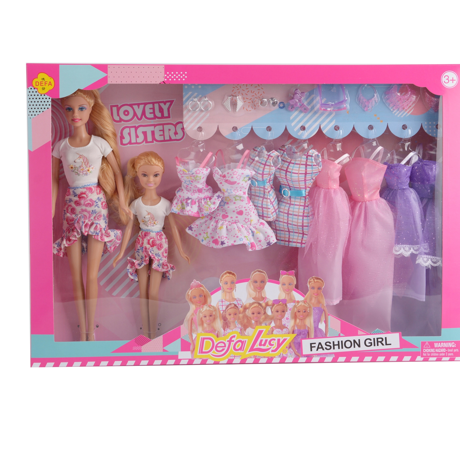 Игровой набор с куклами DEFA Lucy Гардероб сестрёнок
