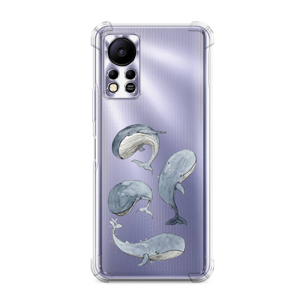 

Чехол Awog на Infinix Hot 11s "Киты", Белый;прозрачный;голубой, 3100951-1