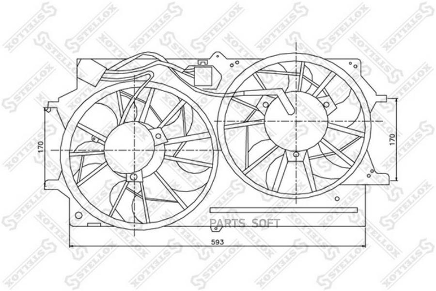 29-99359-Sx вентилятор Охлаждения Ford Focus DW 1.6i 16v 98-05 Stellox арт. 2999359SX