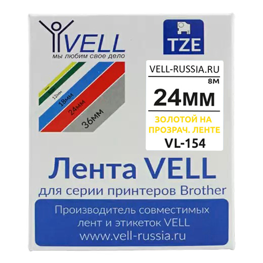 

Лента Brother TZE-154 золотой на прозрачном (VL-154)