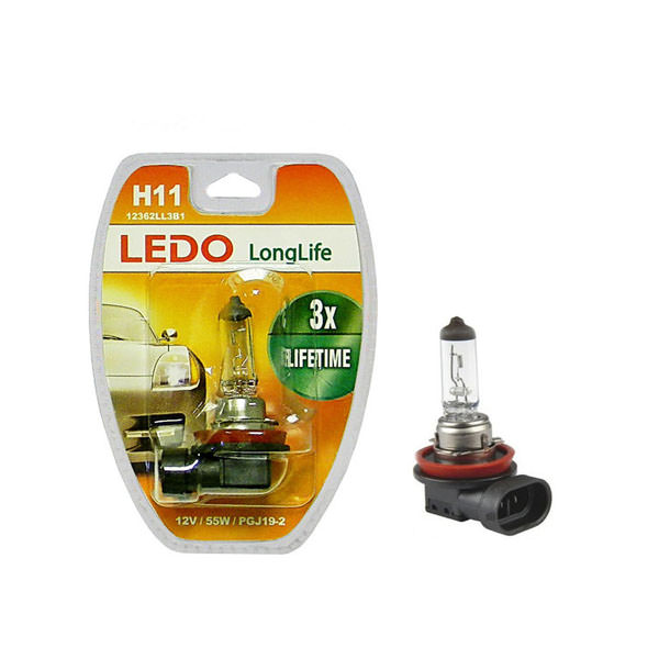 фото Лампа h11 longlife +50% яркость 12v-55w галоген ledo mlh11ll