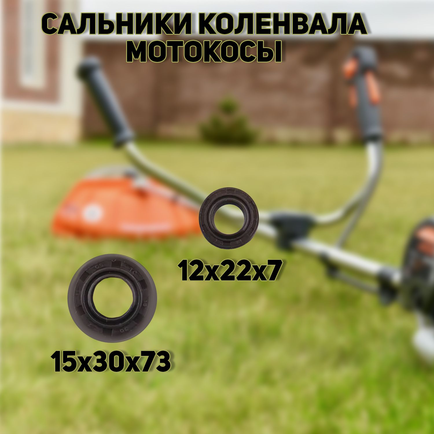 Сальники коленвала мотокосы (пара) (15*30*7, 12*22*7) BEEZMOTO