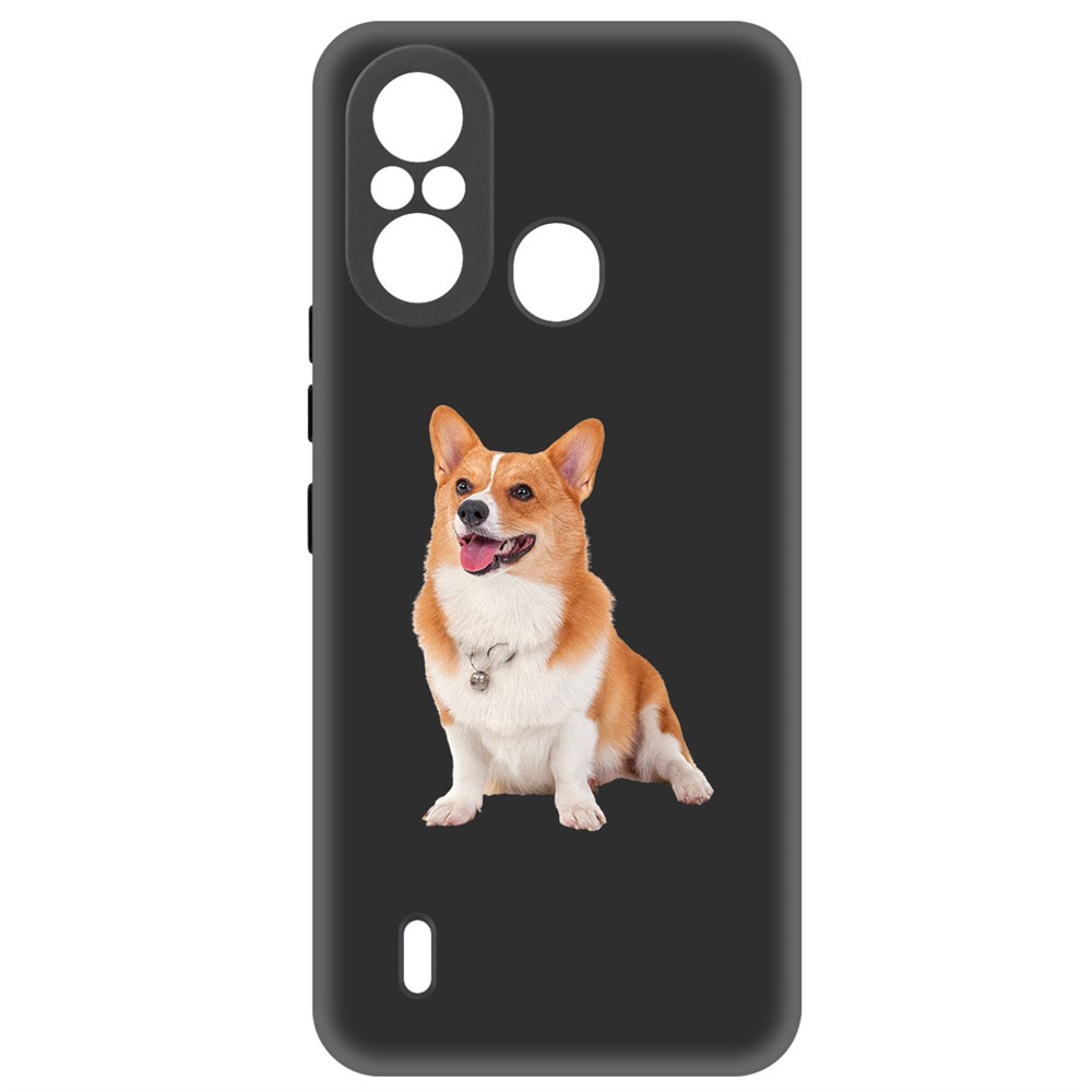 

Чехол-накладка Krutoff Soft Case Корги для ITEL A49 черный