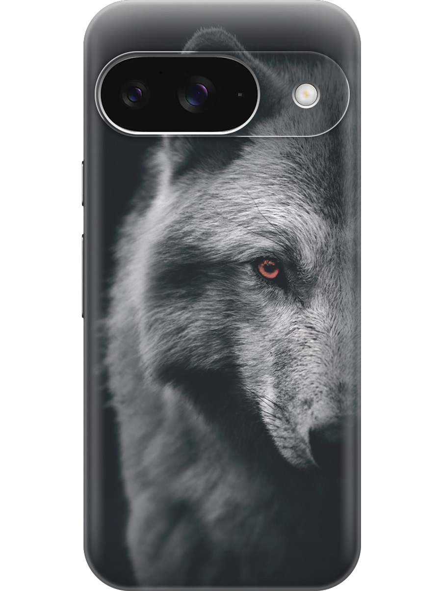 

Силиконовый чехол на Google Pixel 9 с принтом "Красноглазый волк", Прозрачный;красный;серый;черный, 784809713