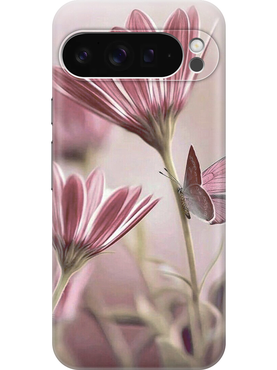 

Силиконовый чехол на Google Pixel 9 pro с принтом "Бабочка на розовом цветке", Прозрачный;бежевый;розовый, 784810323
