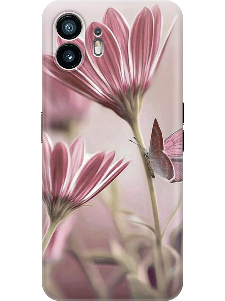 

Силиконовый чехол на Nothing Phone (2) с принтом "Бабочка на розовом цветке", Прозрачный;бежевый;розовый, 784811523