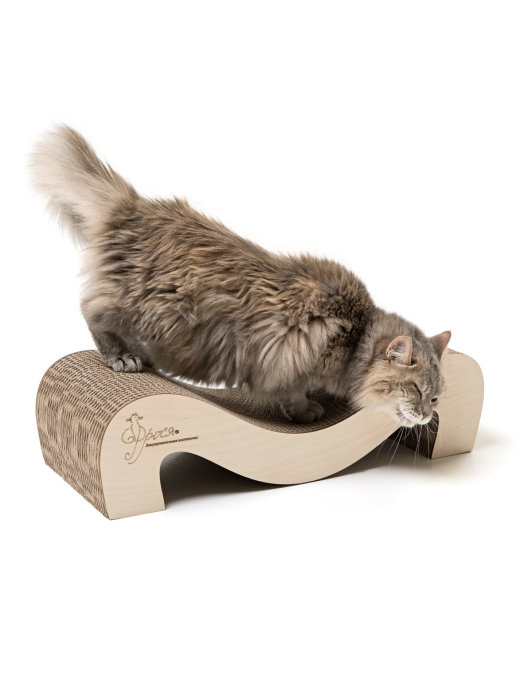 фото Когтеточка-лежанка для кошек фрося, картон, бежевый