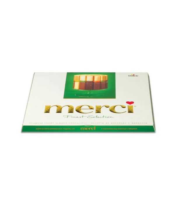 

Конфеты шоколадные Merci с миндалем 250г, 4 штуки