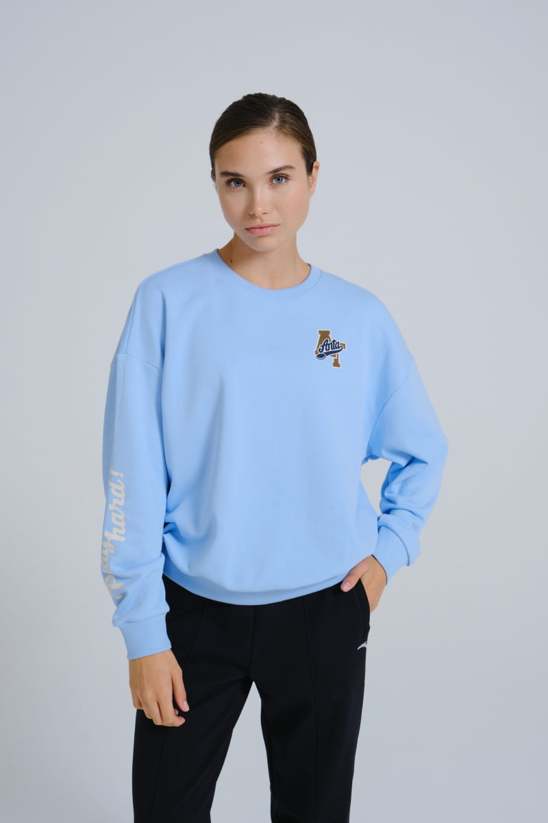 Свитшот женский Anta Vintage sports 862338724 голубой XS 2495₽