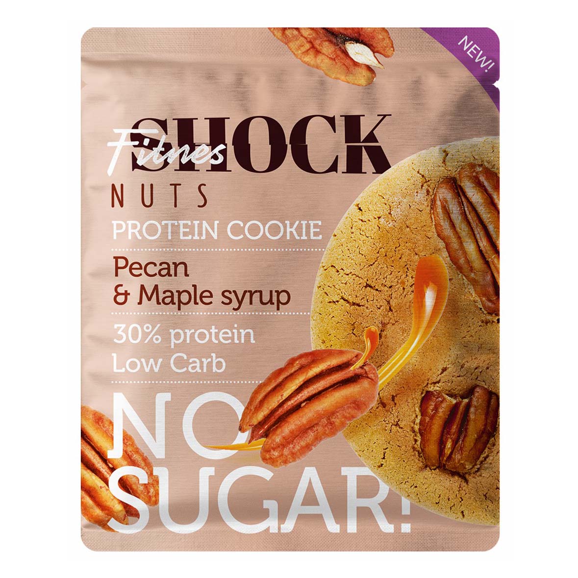 фото Печенье fitnesshock nuts протеиновое пекан-кленовый сироп 40 г