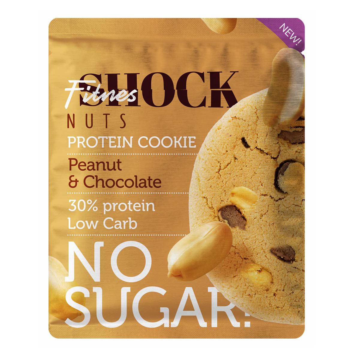 Печенье FitnesShock Nuts протеиновое Арахис-Шоколад 40 г