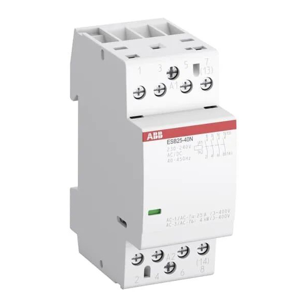 фото Контактор модульный контактор abb esb25 4но 25а 230в ac/dc abb esb…n 25а 230в