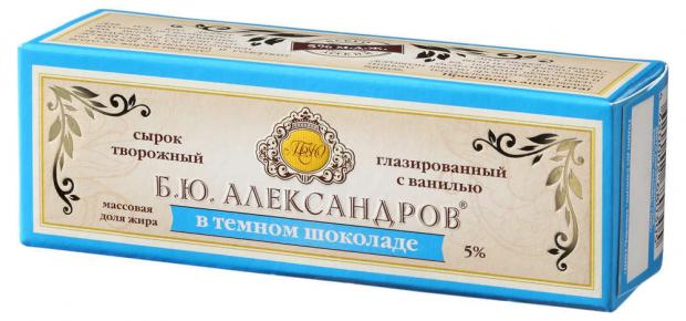 

Сырок творожный Б.Ю. Александров с ванилью в темном шоколаде 5% БЗМЖ 50 г