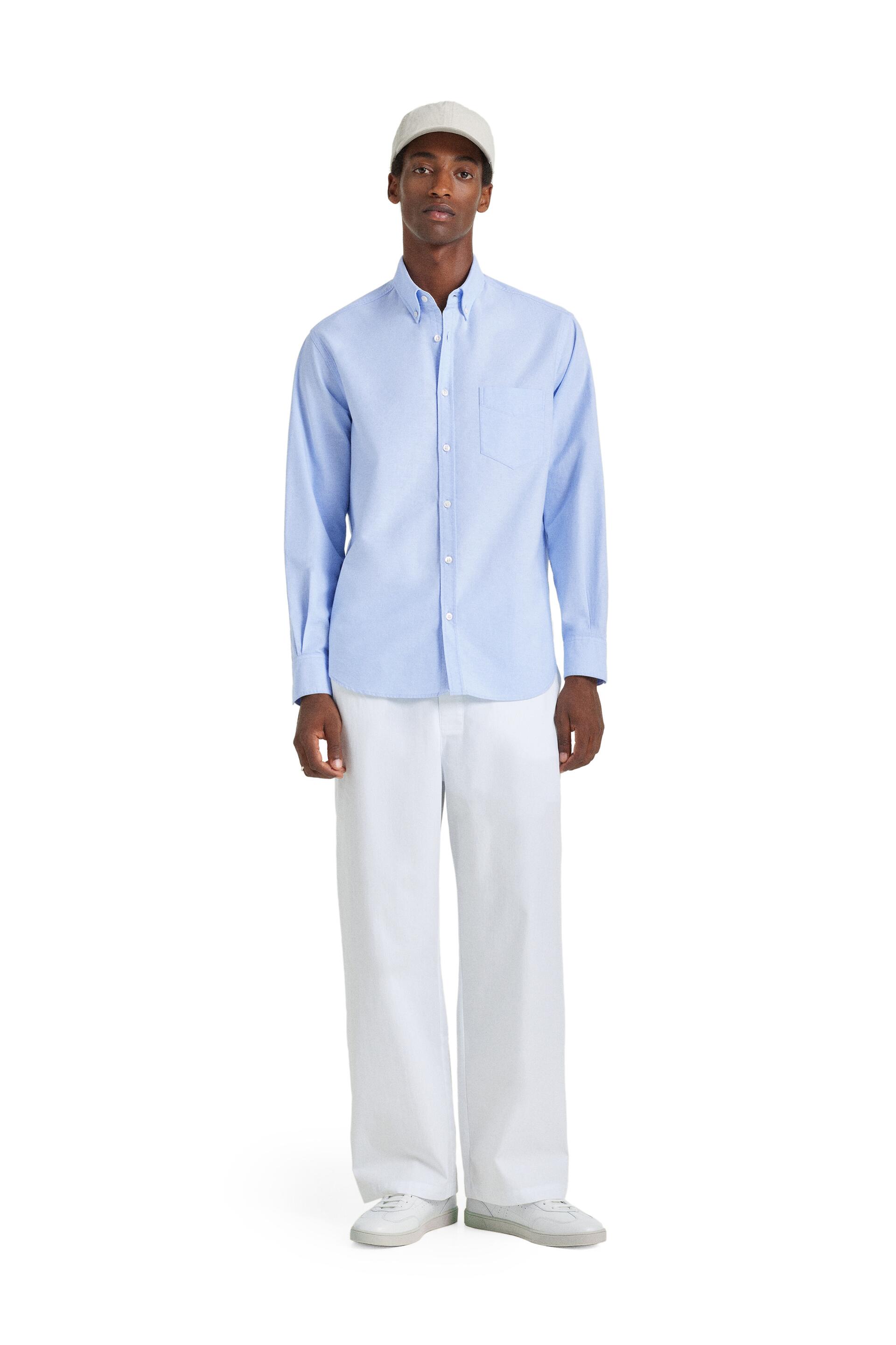 

Рубашка мужская ZARA 07545508 голубая M (доставка из-за рубежа), Голубой, 07545508