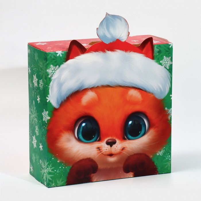 

Коробка складная С новым годом, 25 х 25 х 10 см, Разноцветный