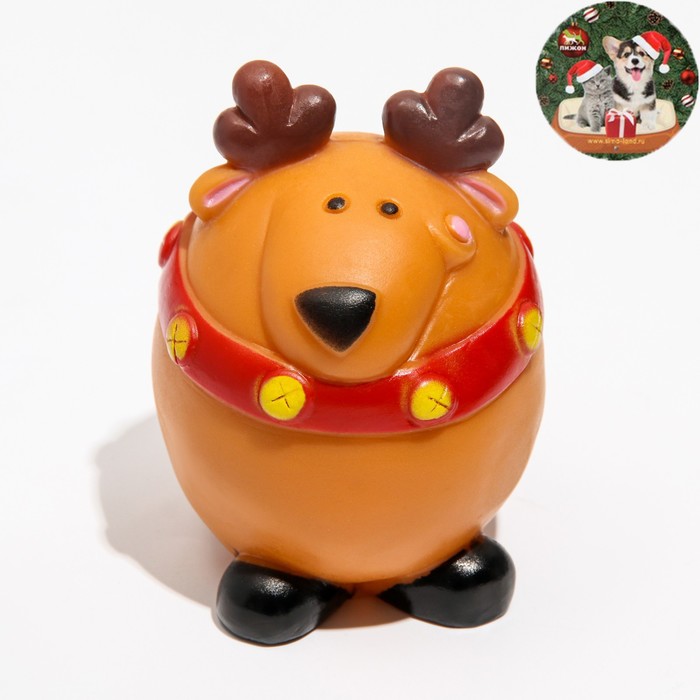 

Игрушка пищащая для собак "Объевшийся олень", 6,5 х 8,5 см