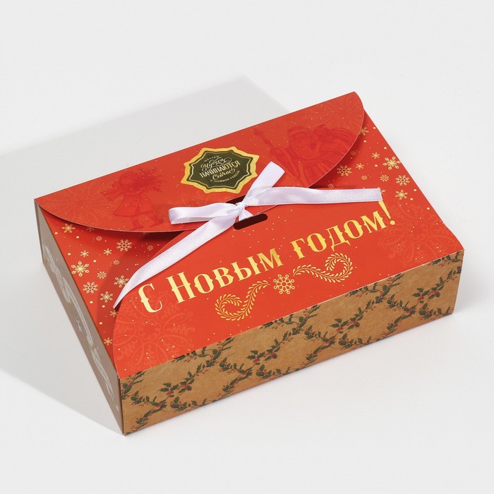 

Коробка сборная Новогодняя почта, 28 х 18 х 8 см, Зеленый;красный;желтый