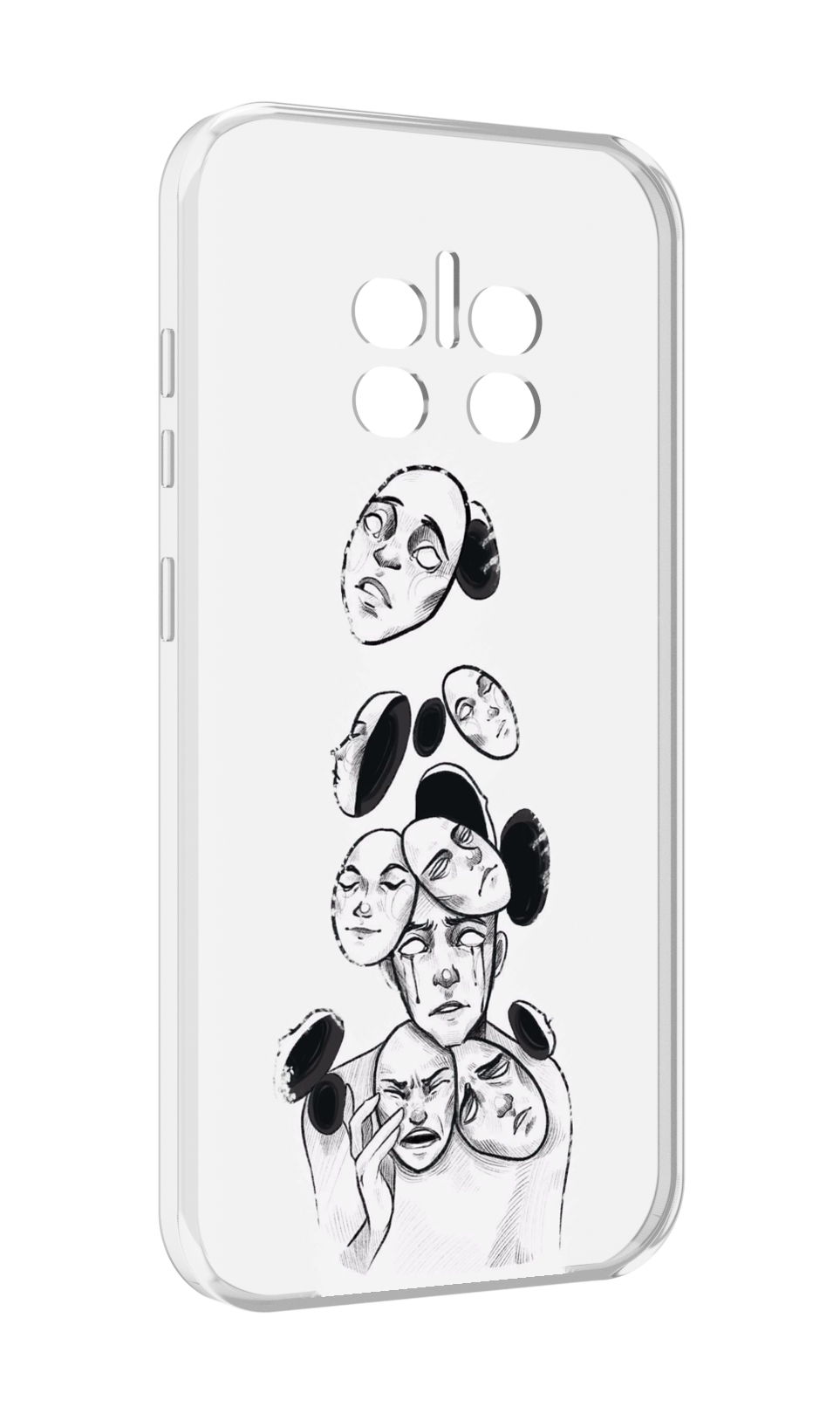 

Чехол MyPads человек с разными масками для Doogee V11, Прозрачный, Tocco