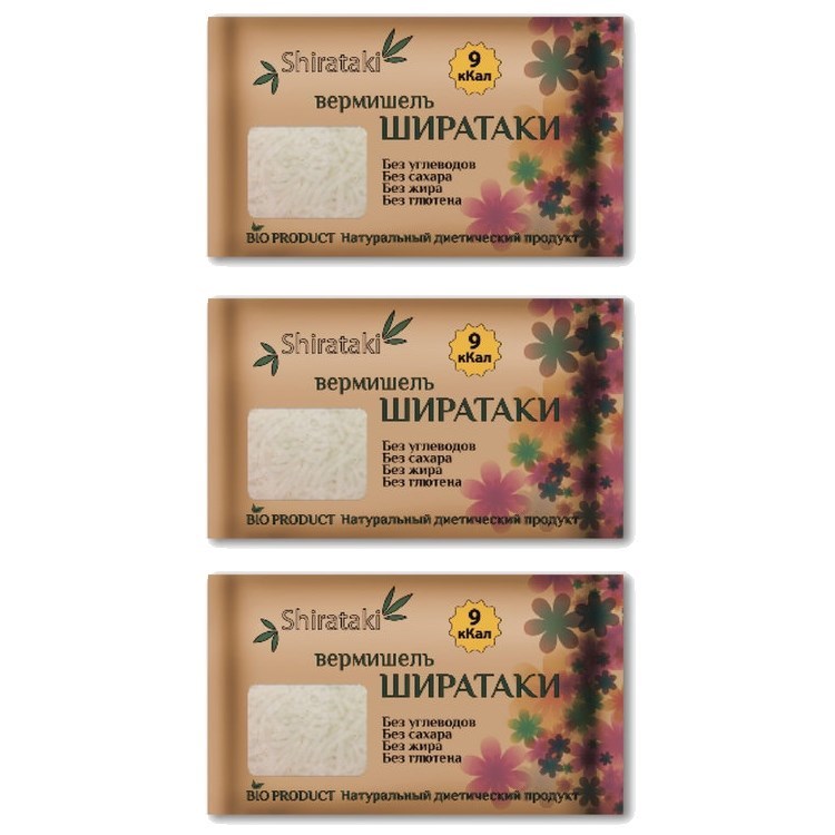 Ширатаки Shirataki,  вермишель 3 штуки