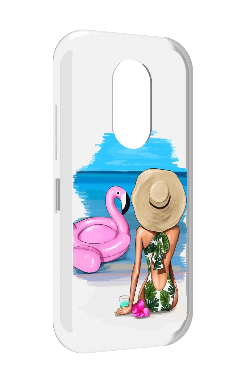 

Чехол MyPads Девушка-и-фламинго женский для Doogee S61 / S61 Pro, Прозрачный, Tocco