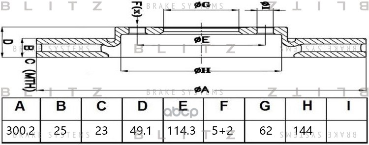 

Диск Пер.Lifan X60, X70 11=> Blitz арт. BS0480