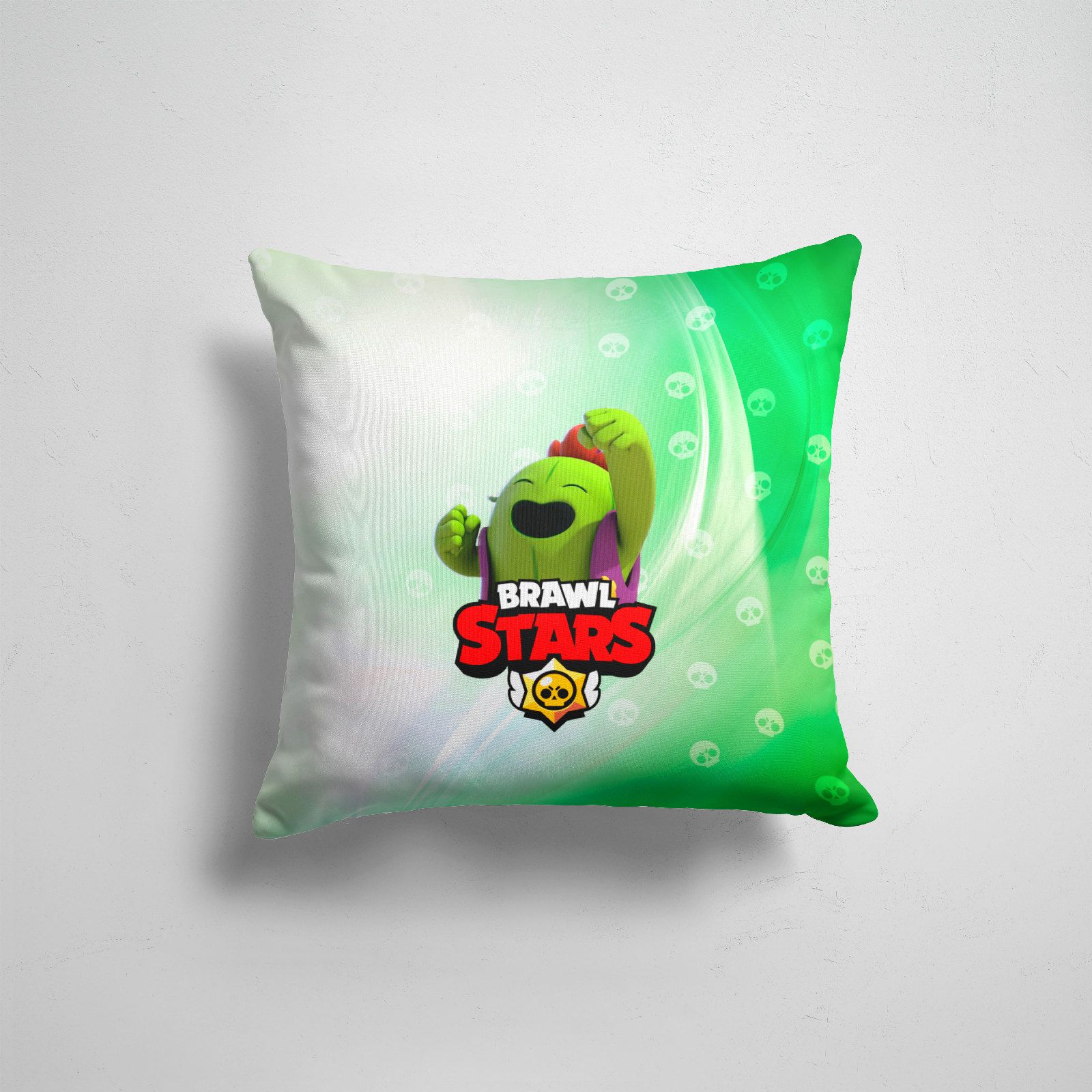 

Подушка декоративная 45х45см Геймерам Brawl Stars spike brawl stars, Разноцветный