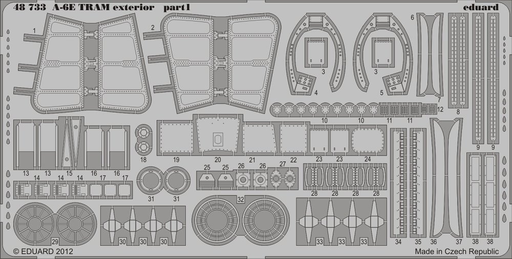 

Фототравление Eduard 48733 A-6E TRAM экстерьер 1/48, Однотонный