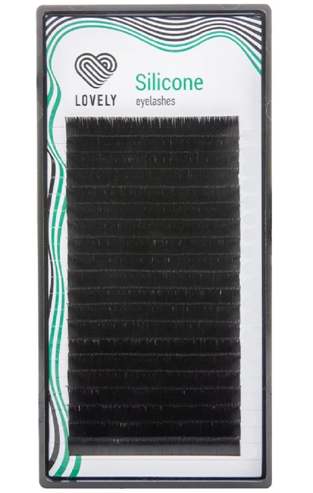 Ресницы Lovely черные Silicone 20 линий изгиб C+ толщина 0,12 длина 12 ресницы черные lovely silicone 16 линий c 0 07 15мм