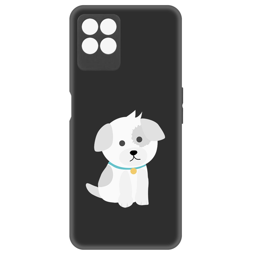 фото Чехол-накладка krutoff soft case белый щенок для realme 8i черный