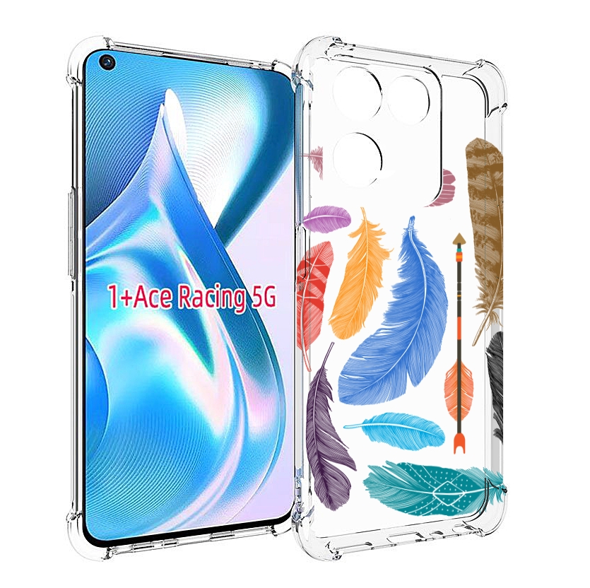 

Чехол MyPads разноцветные перья для OnePlus Ace Racing, Прозрачный, Tocco