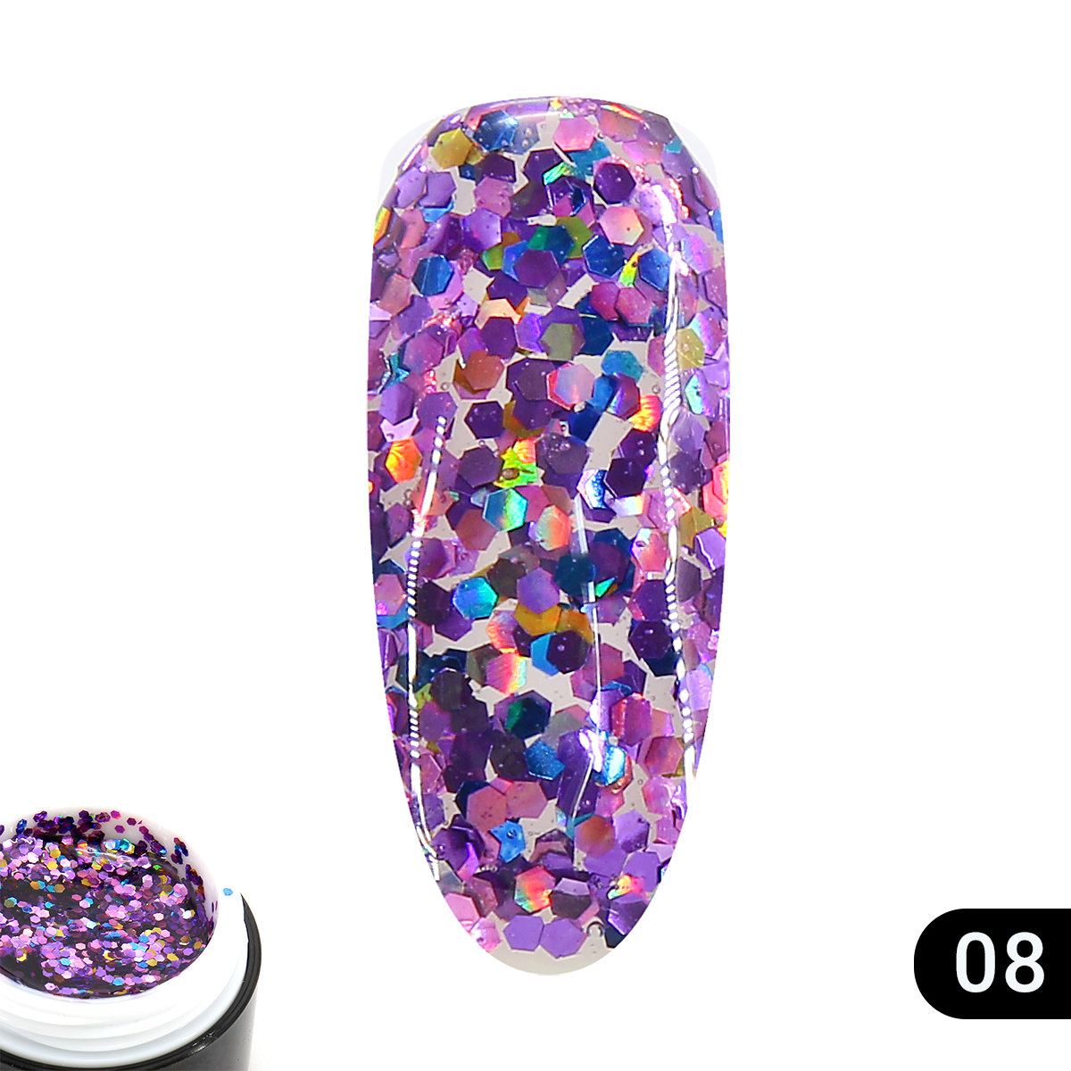 

Глиттер гель Global Fashion 5 гр Glitter gel 08