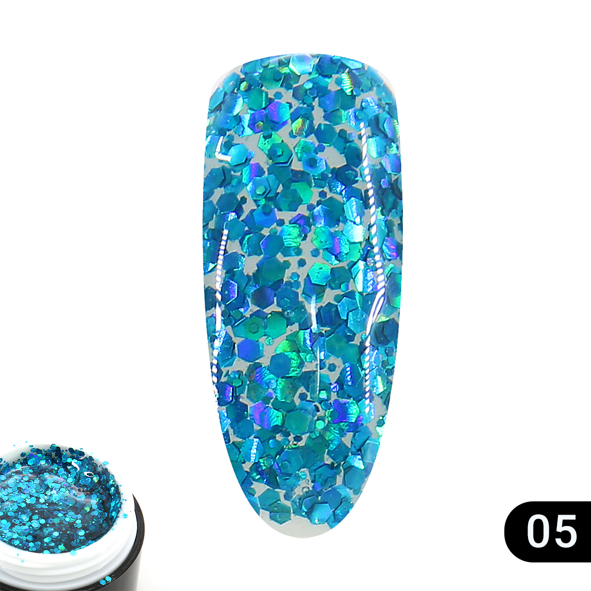 

Глиттер гель Global Fashion 5 гр Glitter gel 05
