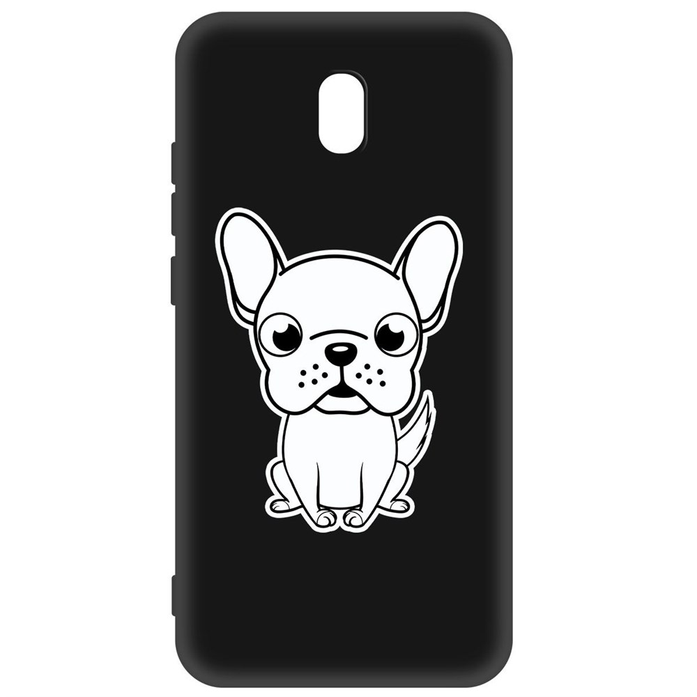 фото Чехол-накладка krutoff soft case черно-белый щенок для xiaomi redmi 8a черный