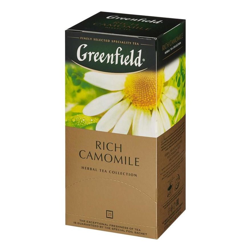

Чай травяной Greenfield Rich Camomile в пакетиках 1,5 г х 25 шт 2 упаковки