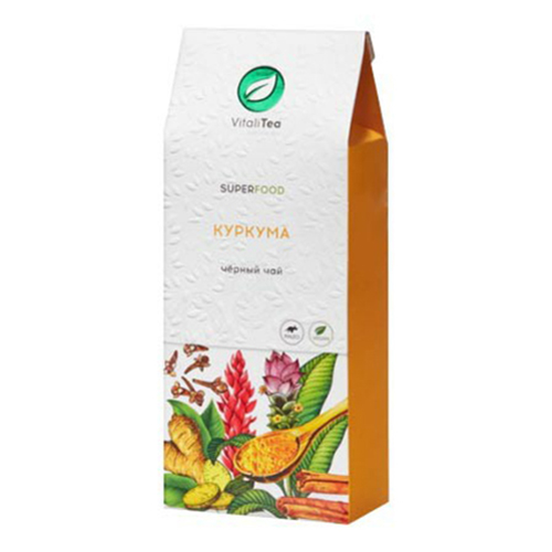

Чай черный Vitalitea с куркумой листовой 100 г