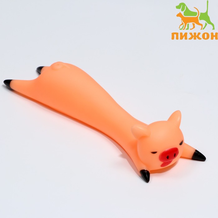 

Игрушка пищащая "Свинья на отдыхе" для собак, 14,5 х 5 см, бежевая