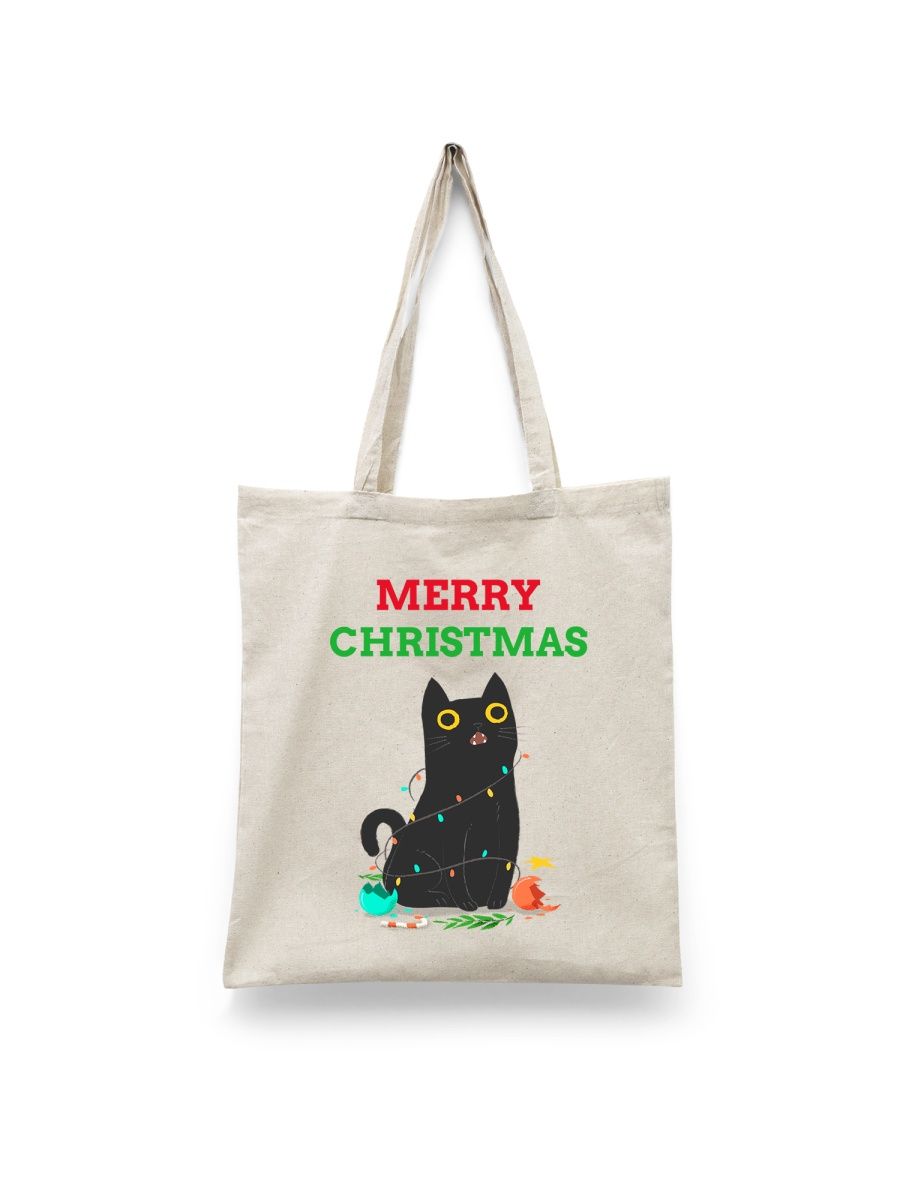 Шоппер унисекс Каждому Своё Merry Christmas/Новый год/Рождество NY9, белый