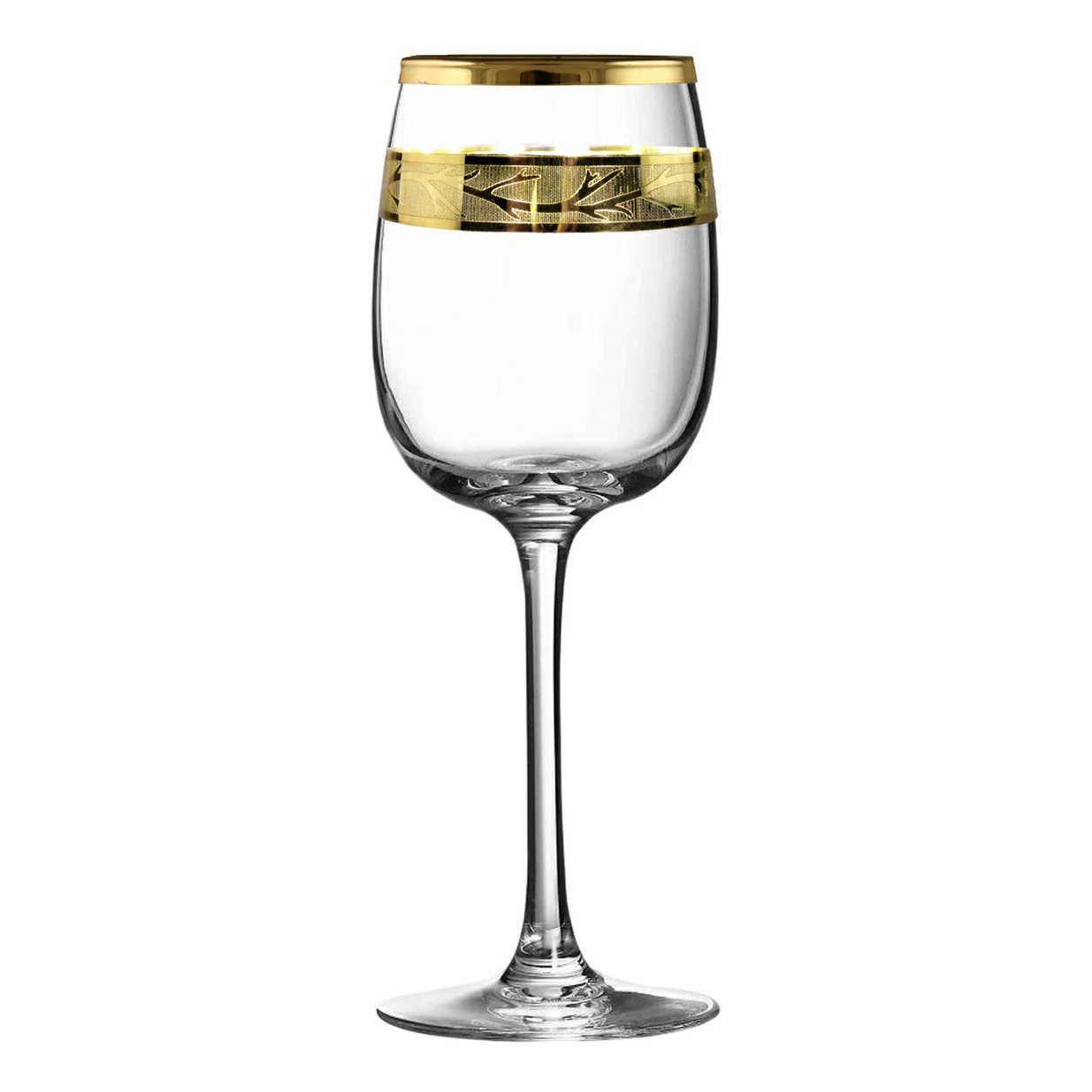 фото Бокалы для вина гусь-хрустальный стекольный завод золотая нить 2 шт 420 мл