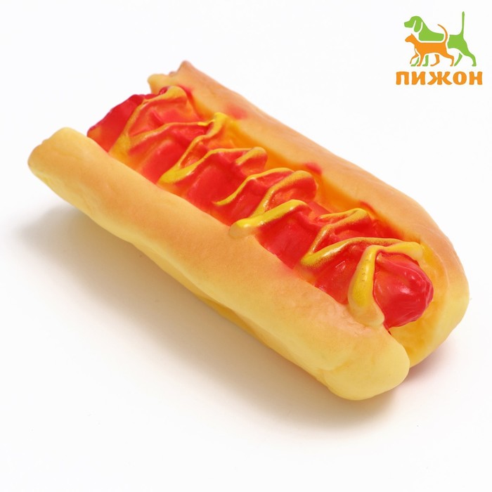 

Игрушка пищащая Недоеденный хот-дог для собак, 12 см