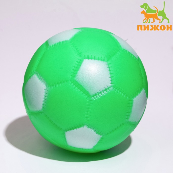 

Игрушка пищащая "Мяч Футбол" для собак, 6,2 см, зелёная