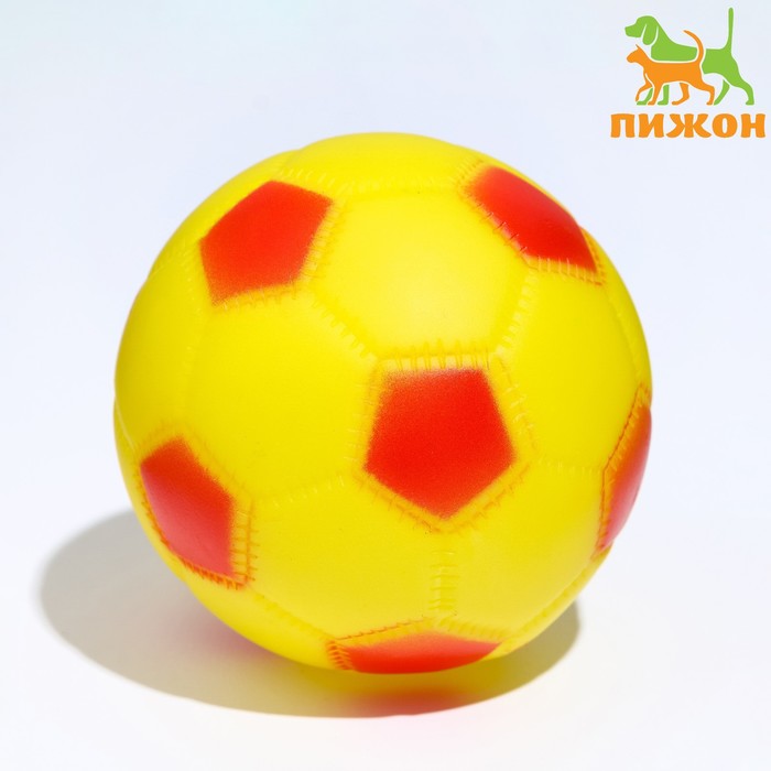 

Игрушка пищащая Мяч Футбол для собак, 6,2 см, жёлтая