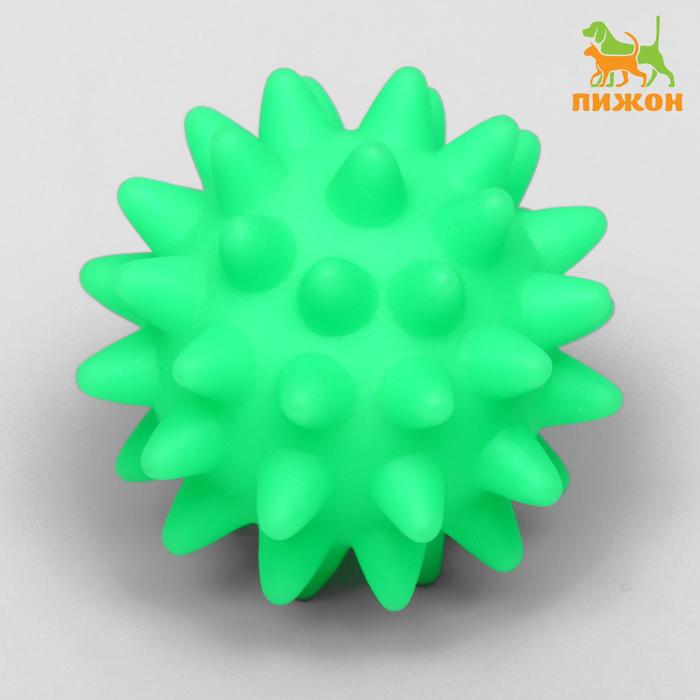 

Игрушка пищащая Мяч с шипами для собак, 6,5 см, зелёная